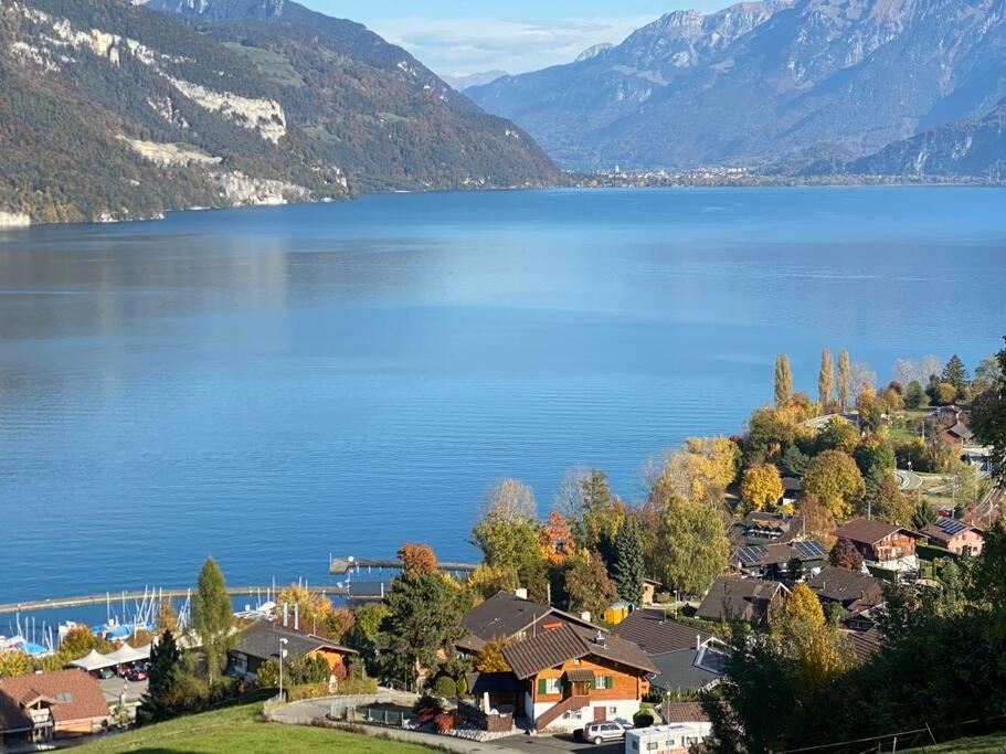 Herrlicher Blick Auf Berge Und See Faulensee Exterior photo